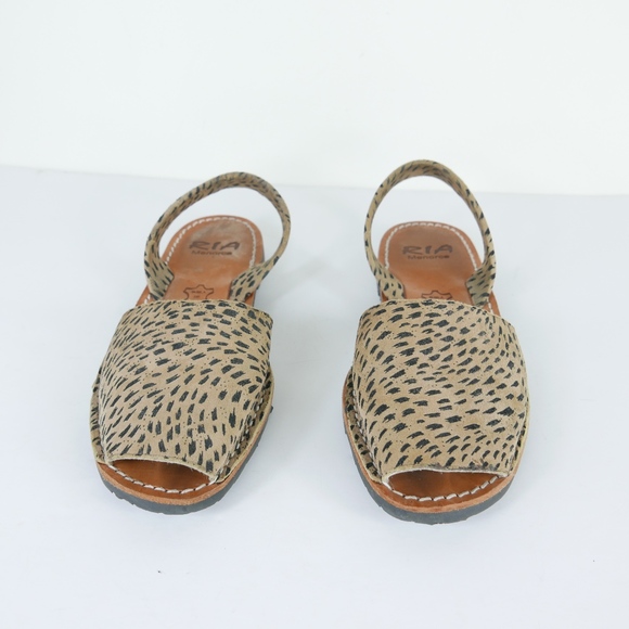 RIA Menorca Shoes - Ria Menorca Leopard Leather Open Toe Sandals